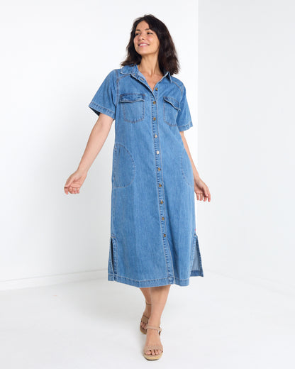 Ayla Shirt Dress - Denim