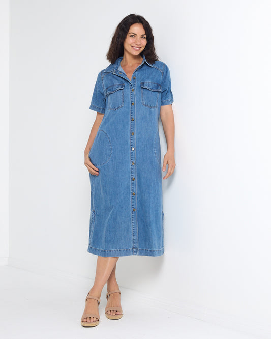 Ayla Shirt Dress - Denim