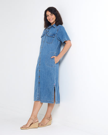 Ayla Shirt Dress - Denim