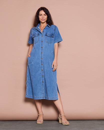 Ayla Shirt Dress - Denim