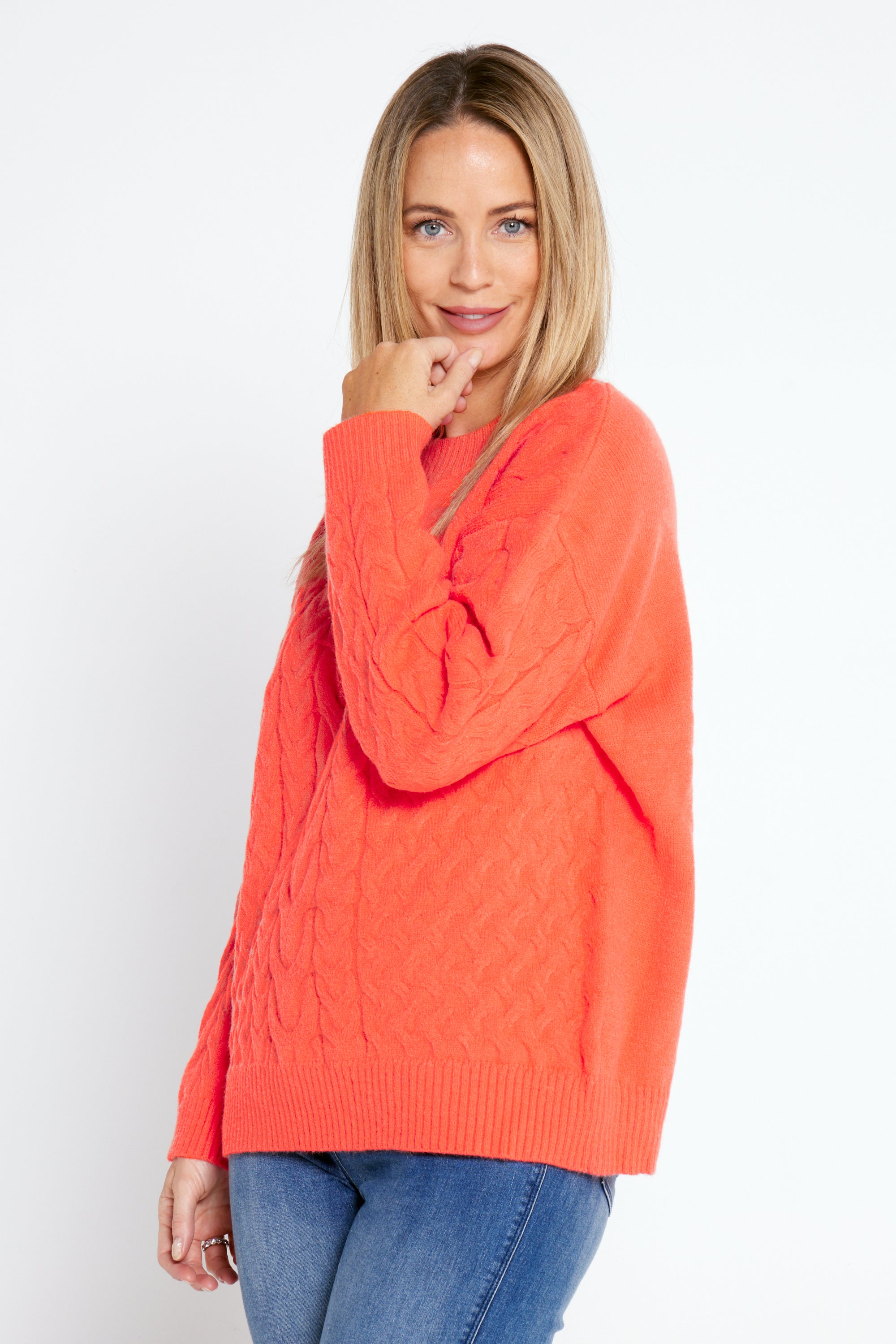 Orange knit jumper sale