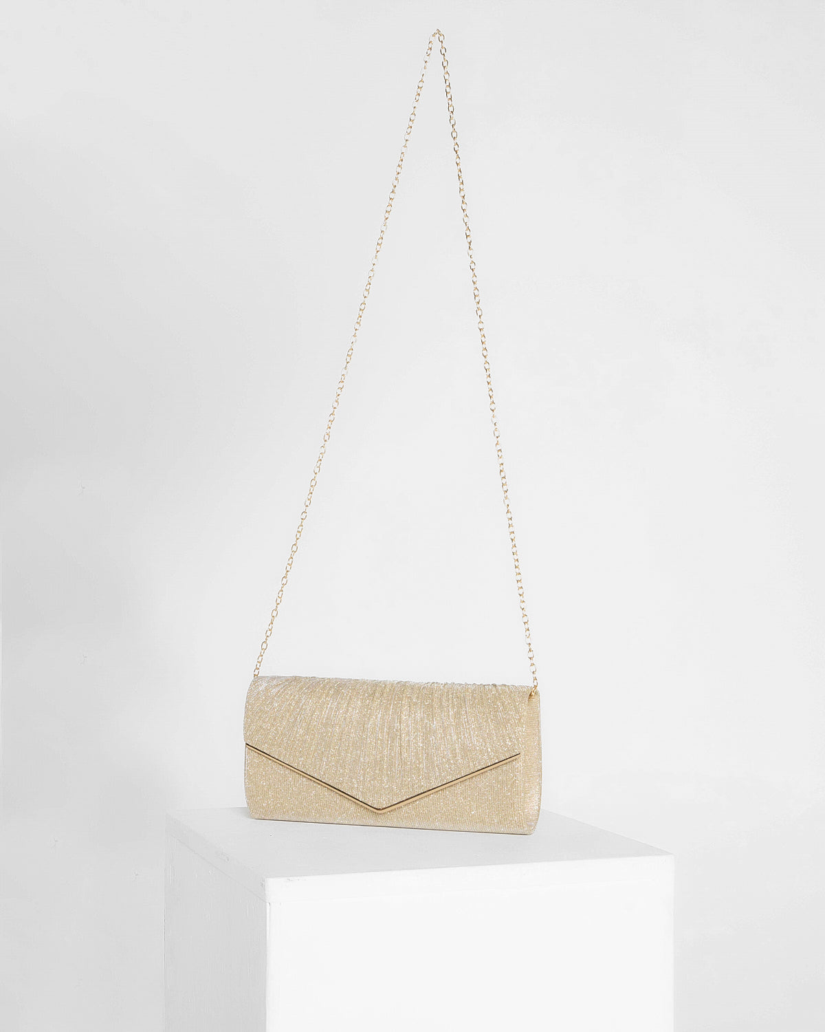 Diana Shimmer Envelope Clutch - Gold