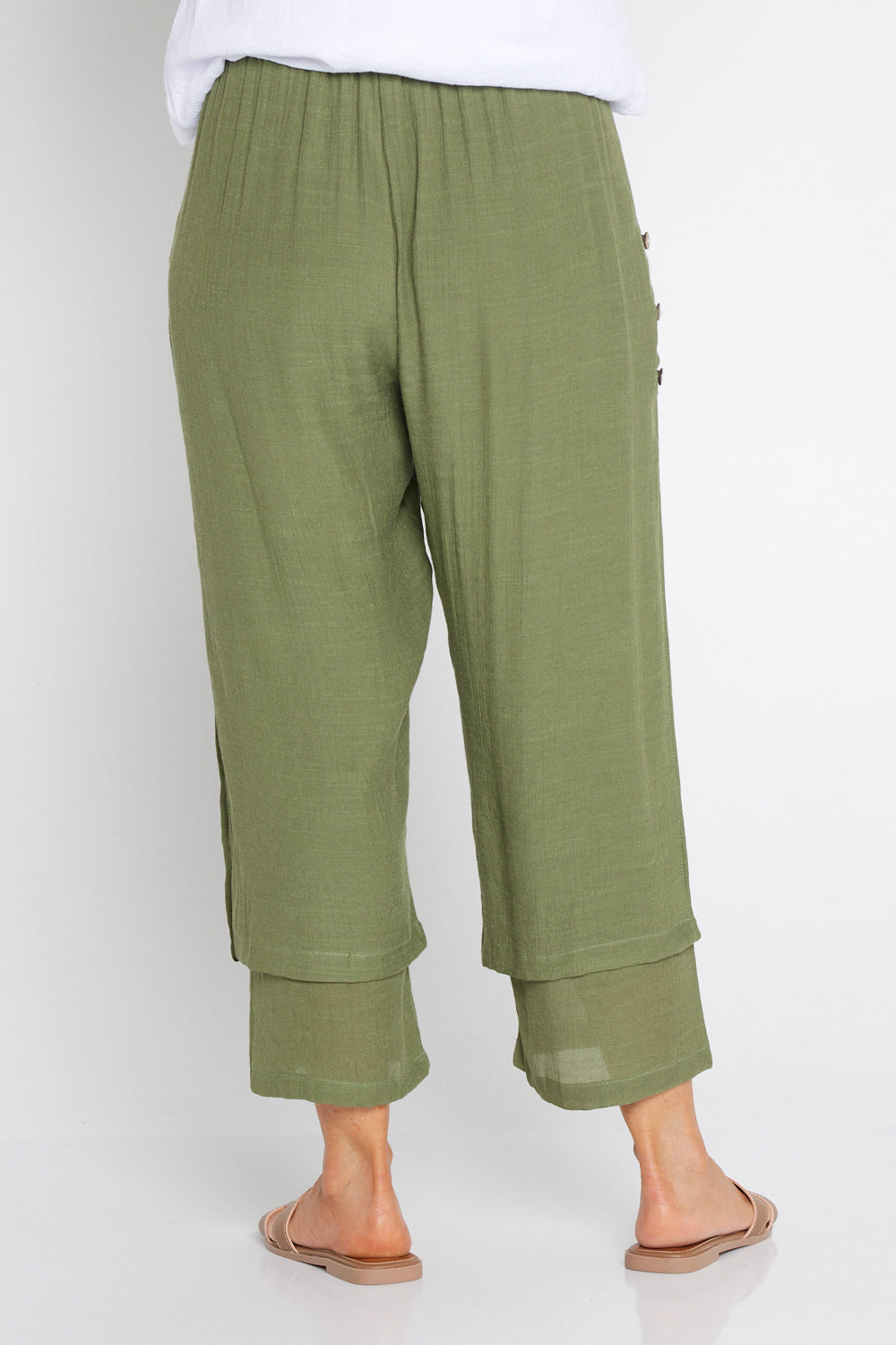 Brooke Layered Pants - Khaki