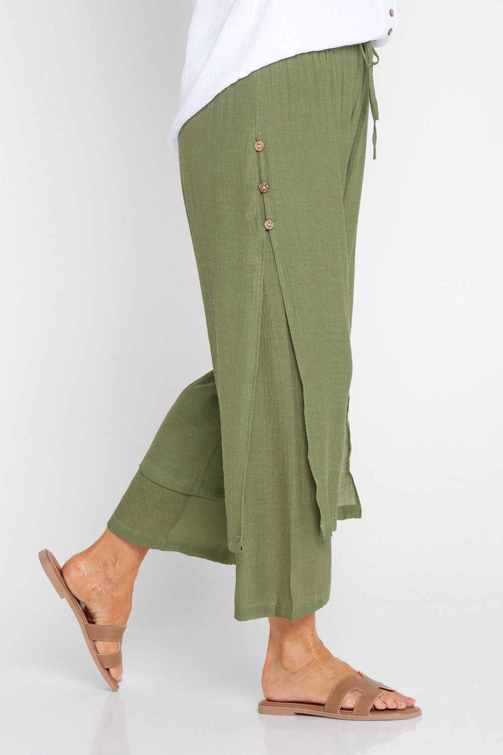 Brooke Layered Pants - Khaki