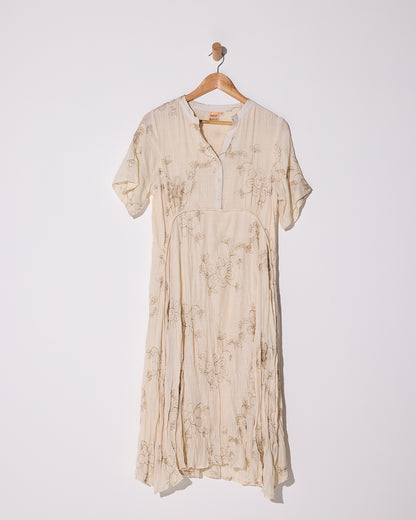 Newark Embroidered Dress - Cream/Gold
