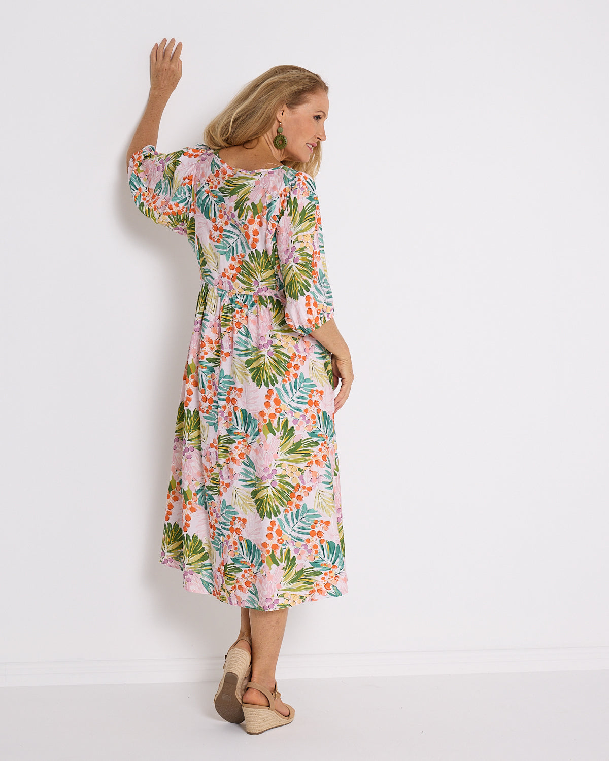 Sabina Dress - Queen Palm Tropical