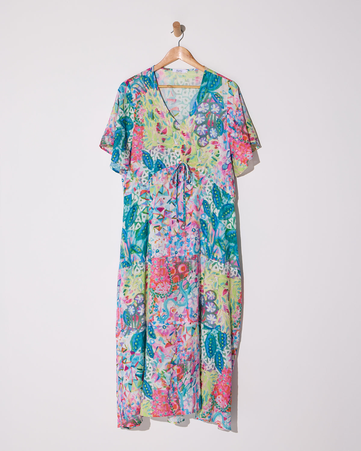 Glinda Cotton Maxi Dress - Pastel Kaleidoscope