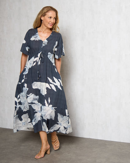 Glinda Cotton Maxi Dress - Slate