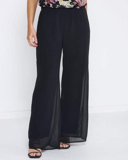 Chateau Plain Chiffon Pant - Black