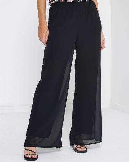 Chateau Plain Chiffon Pant - Black