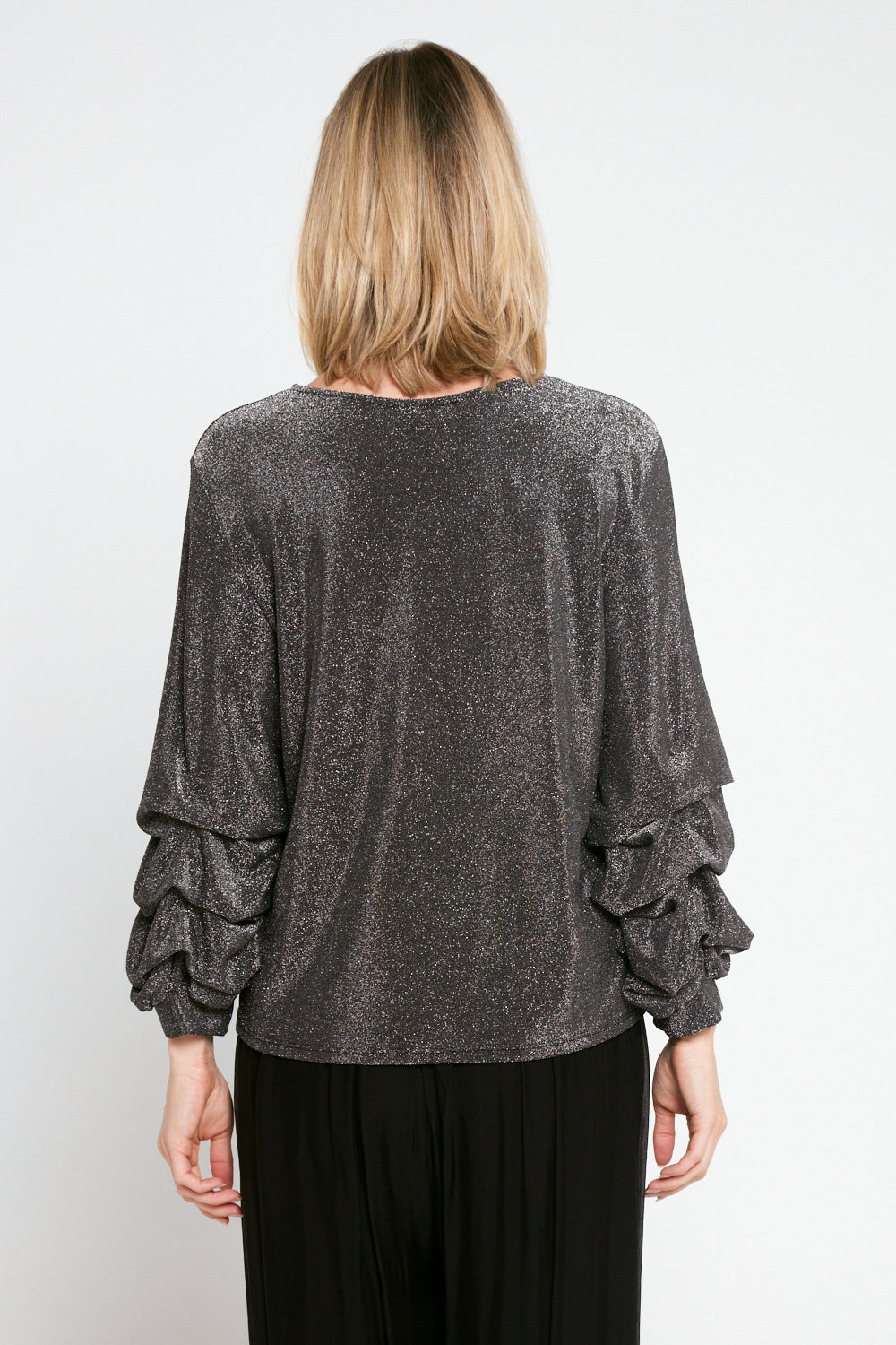 Elayna Lurex Top - Steel