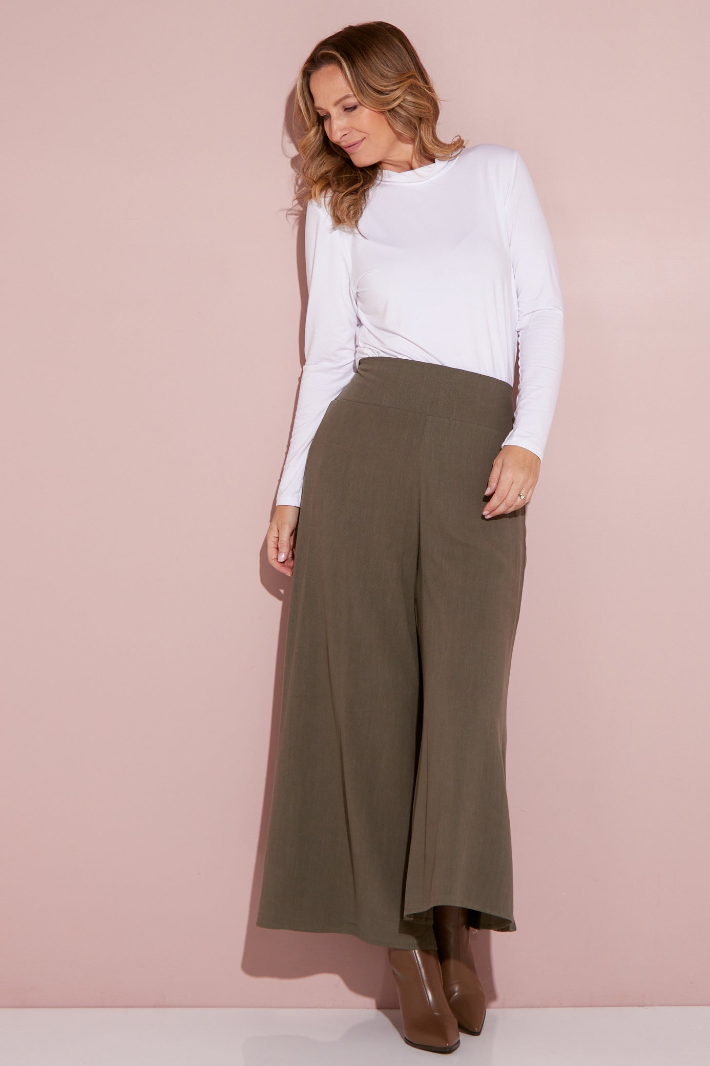 Wide khaki pants on sale