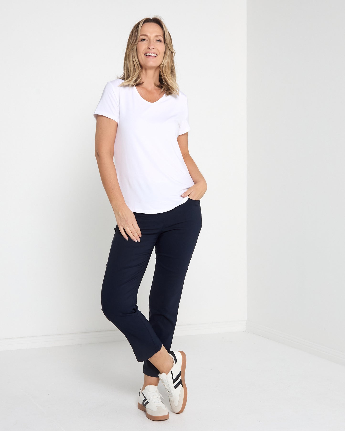 Ella Essential Stretch Pants - Navy