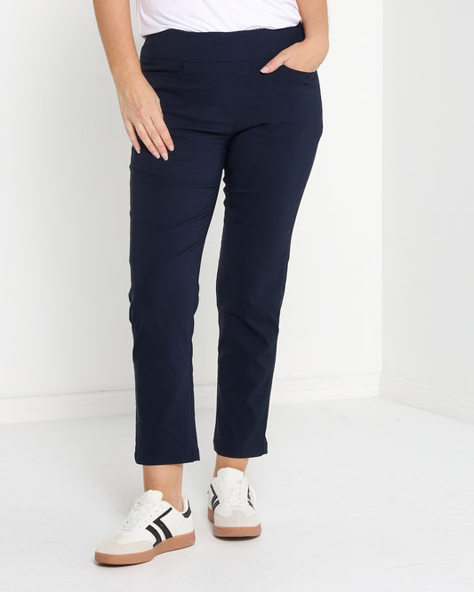 Ella Essential Stretch Pants - Navy