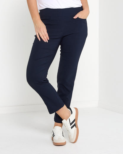 Ella Essential Stretch Pants - Navy