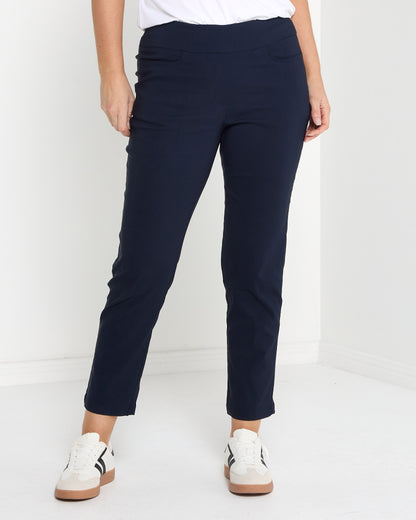 Ella Essential Stretch Pants - Navy