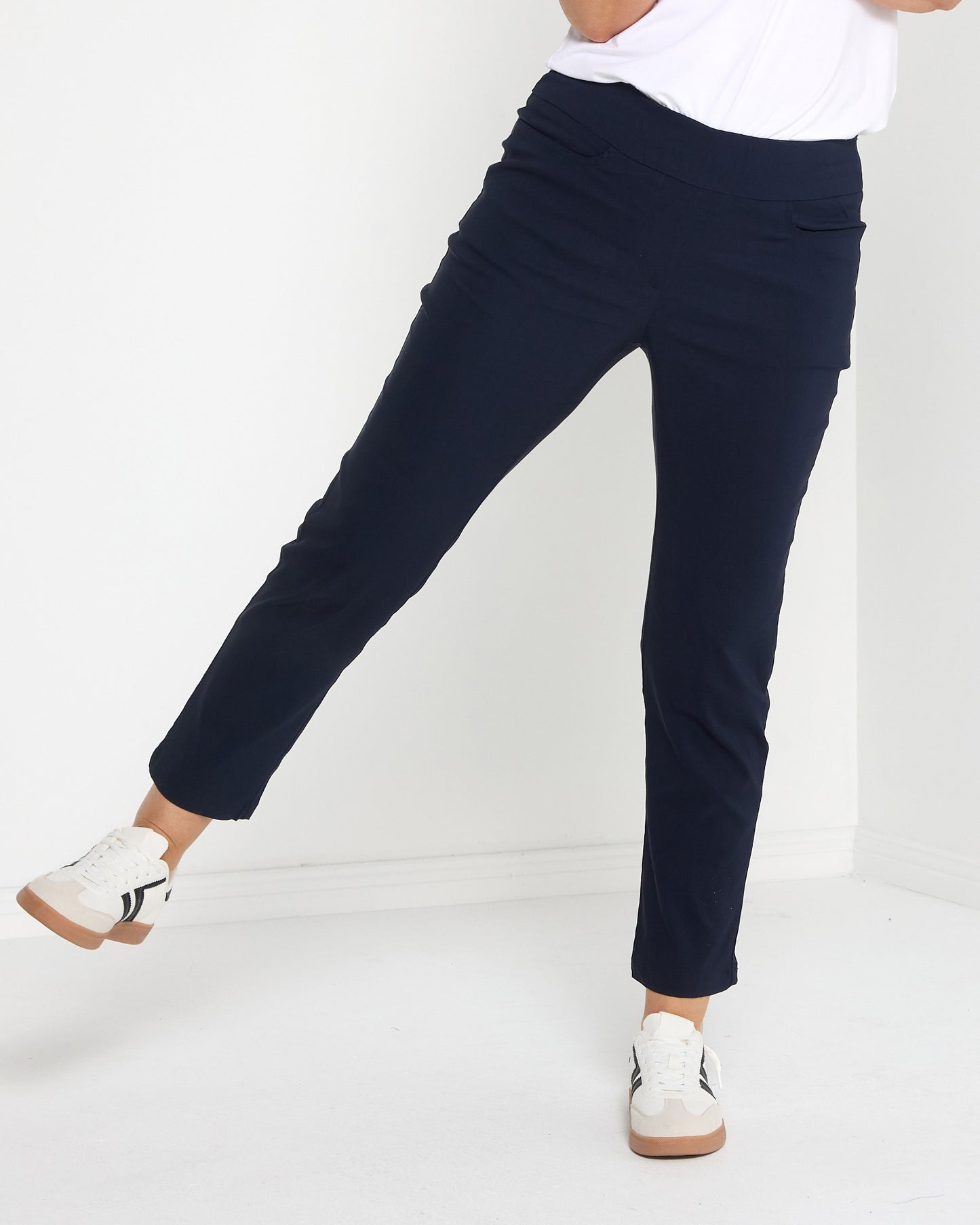 Ella Essential Stretch Pants - Navy