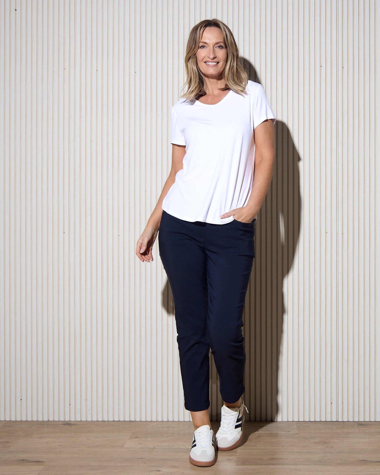Ella Essential Stretch Pants - Navy