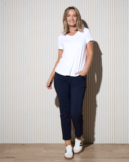 Ella Essential Stretch Pants - Navy