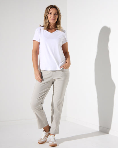 Ella Essential Stretch Pants - Stone