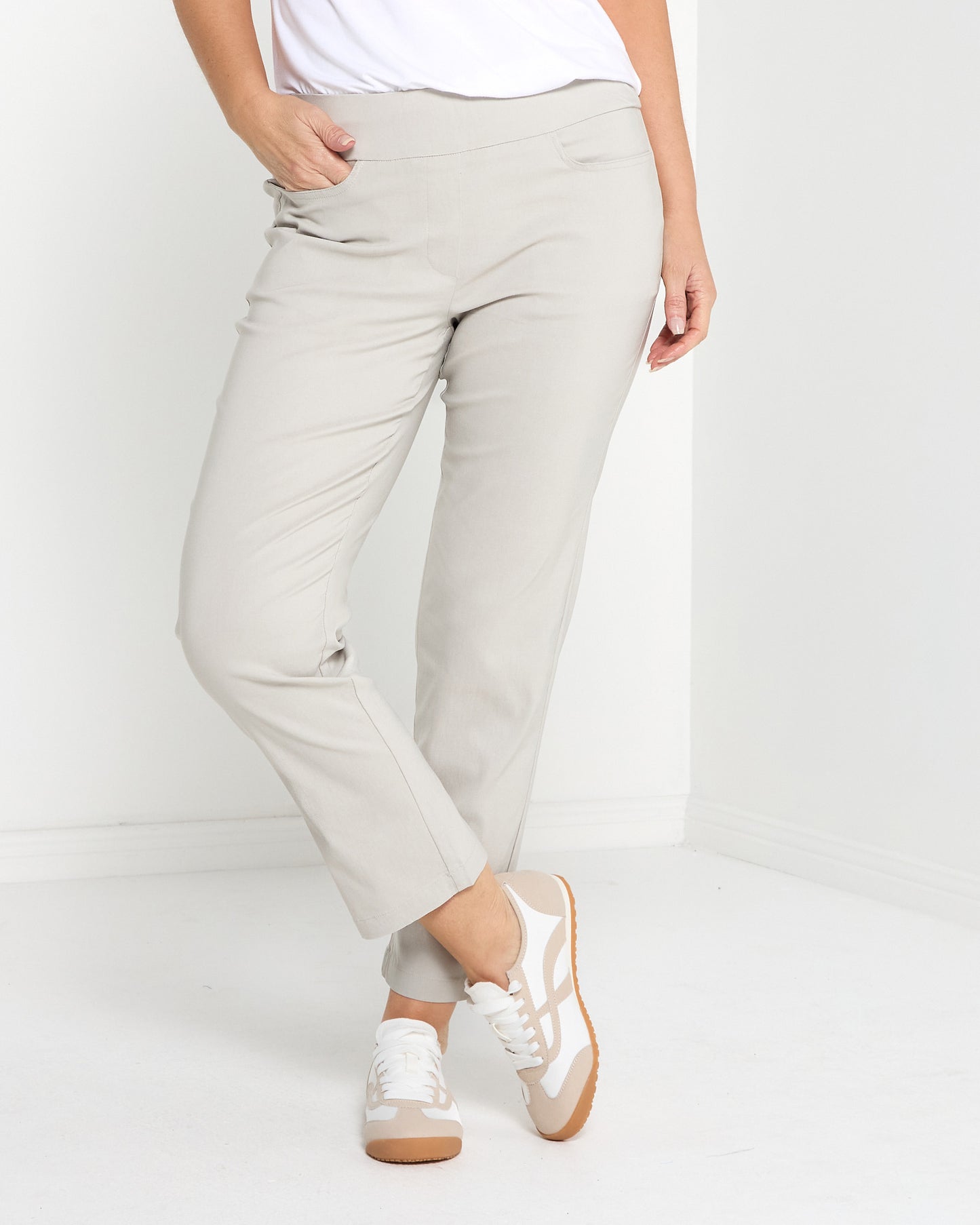 Ella Essential Stretch Pants - Stone