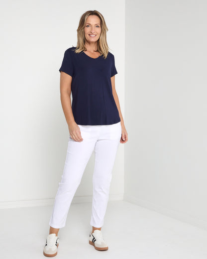 Ella Essential Stretch Pants - White