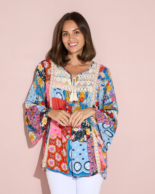Elodie Boho Top - Patchwork