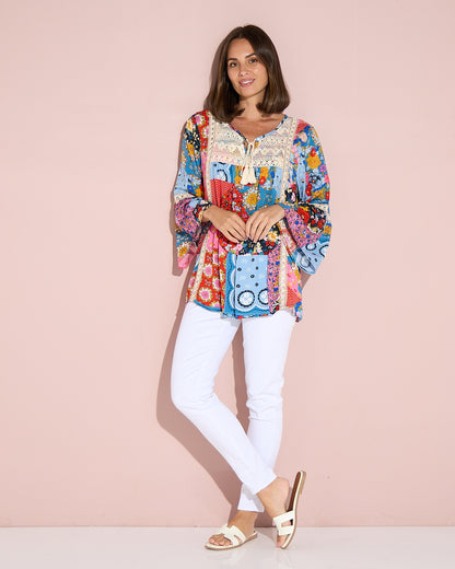 Elodie Boho Top - Patchwork