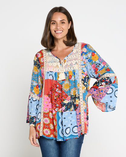 Elodie Boho Top - Patchwork