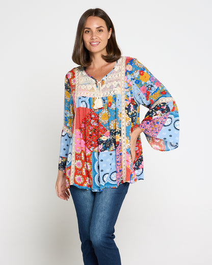 Elodie Boho Top - Patchwork