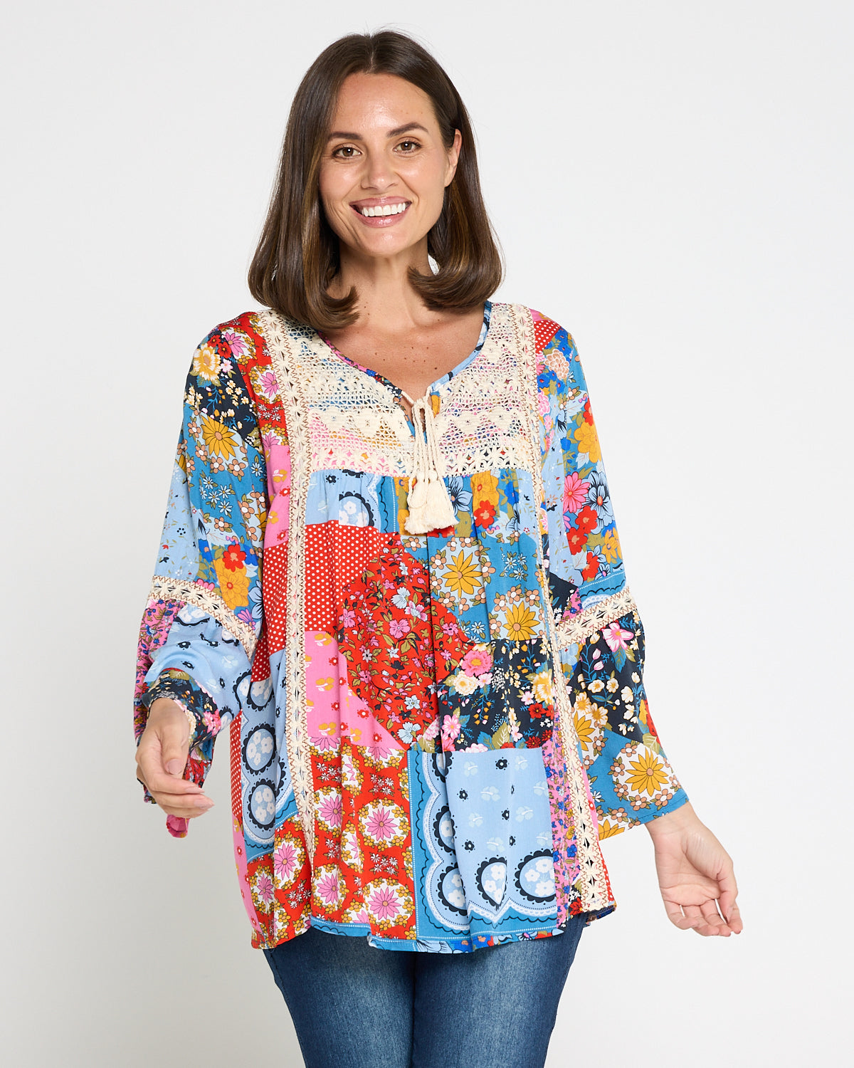 Elodie Boho Top - Patchwork