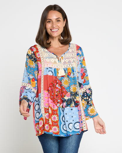 Elodie Boho Top - Patchwork