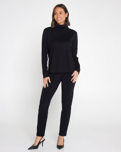 Elsa Turtle Neck Skivvy - Black