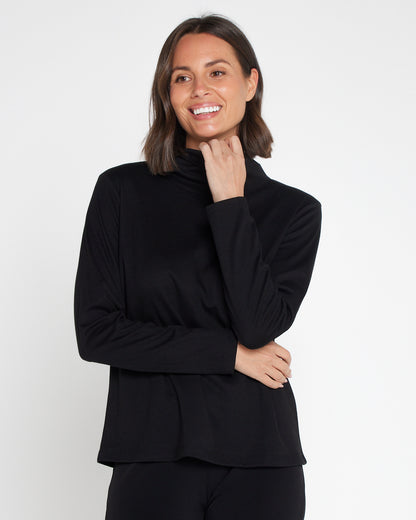 Elsa Turtle Neck Skivvy - Black