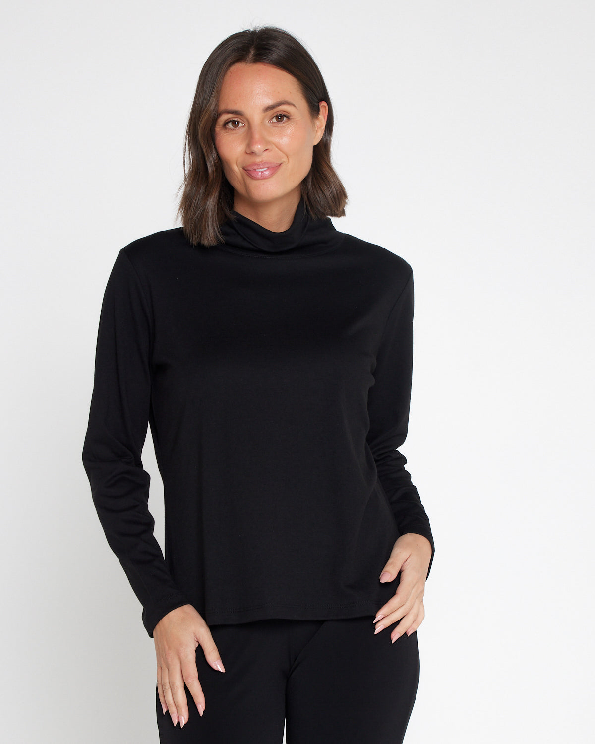 Elsa Turtle Neck Skivvy - Black
