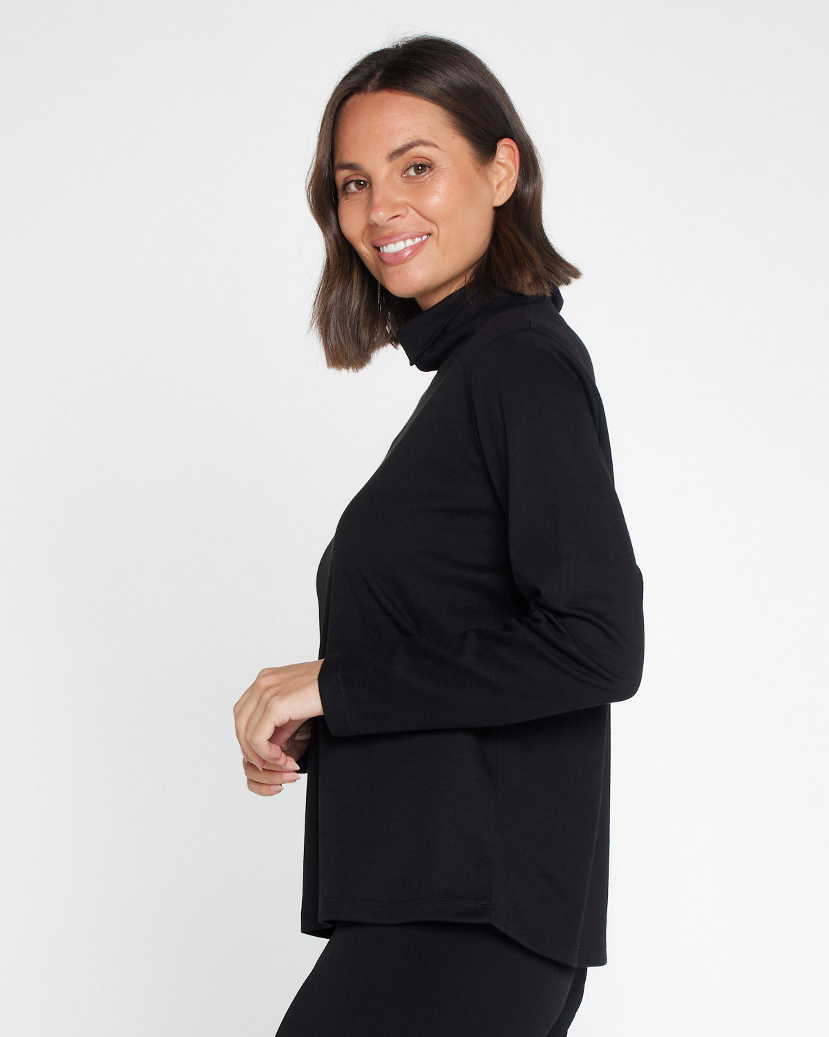 Elsa Turtle Neck Skivvy - Black