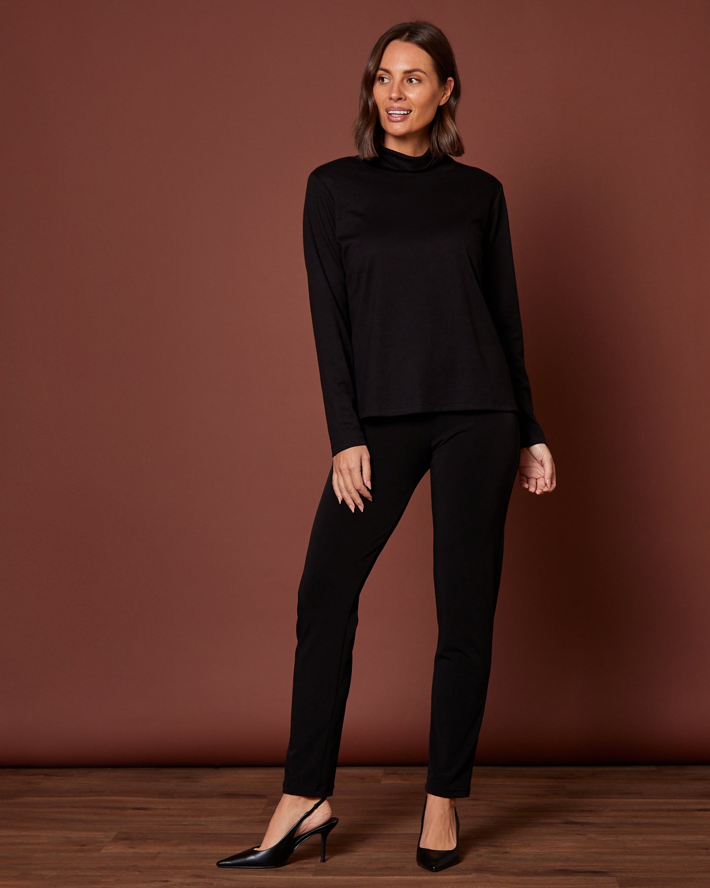 Elsa Turtle Neck Skivvy - Black