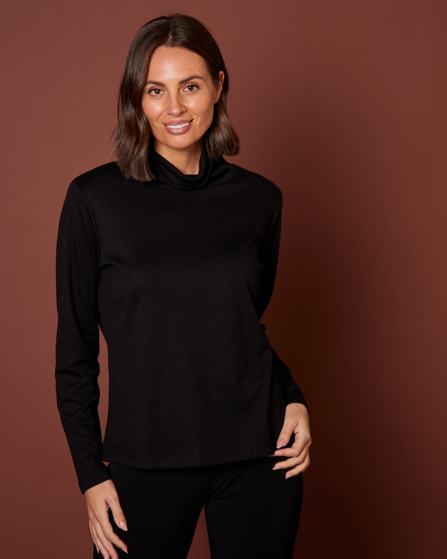 Elsa Turtle Neck Skivvy - Black