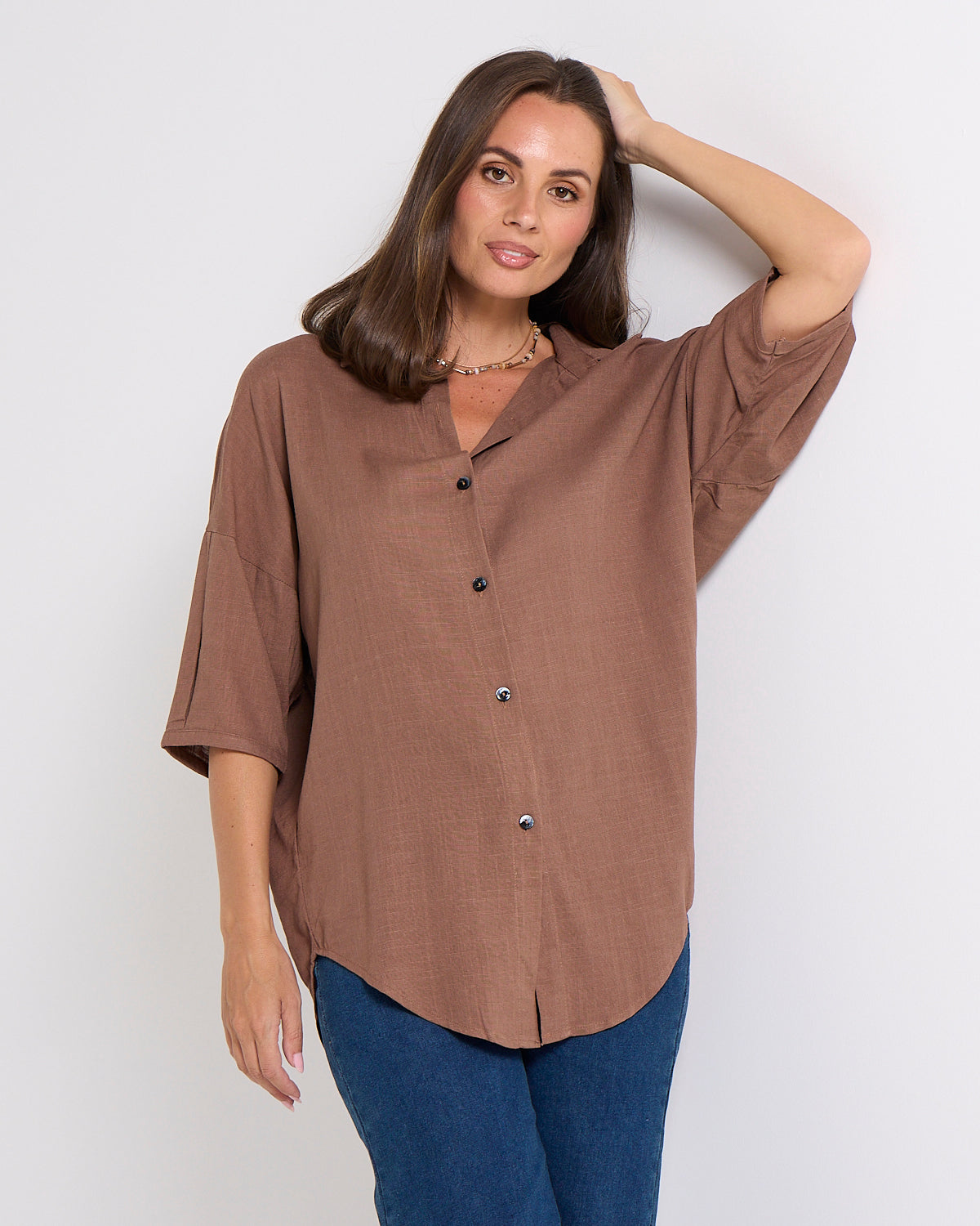 Elton Linen Shirt - Cocoa
