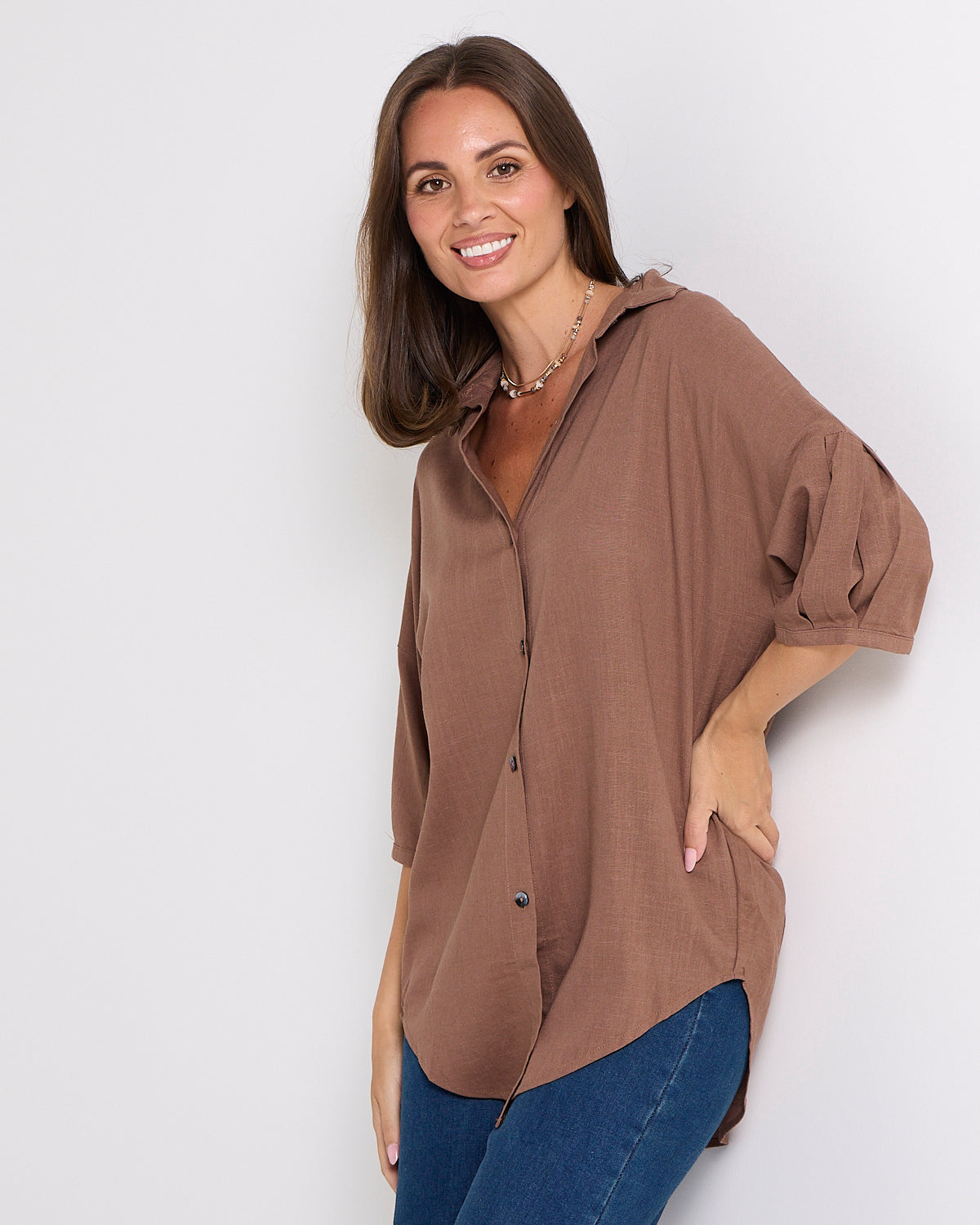 Elton Linen Shirt - Cocoa