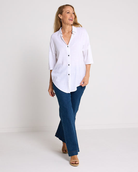 Elton Linen Shirt - White