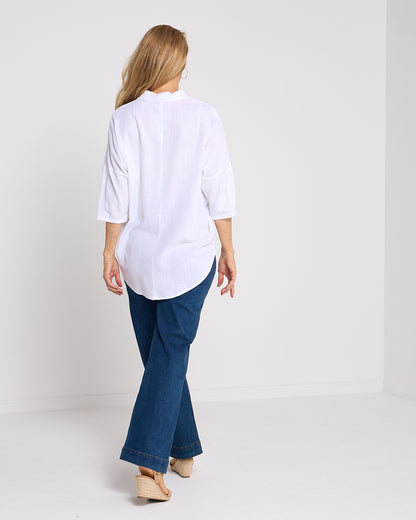 Elton Linen Shirt - White