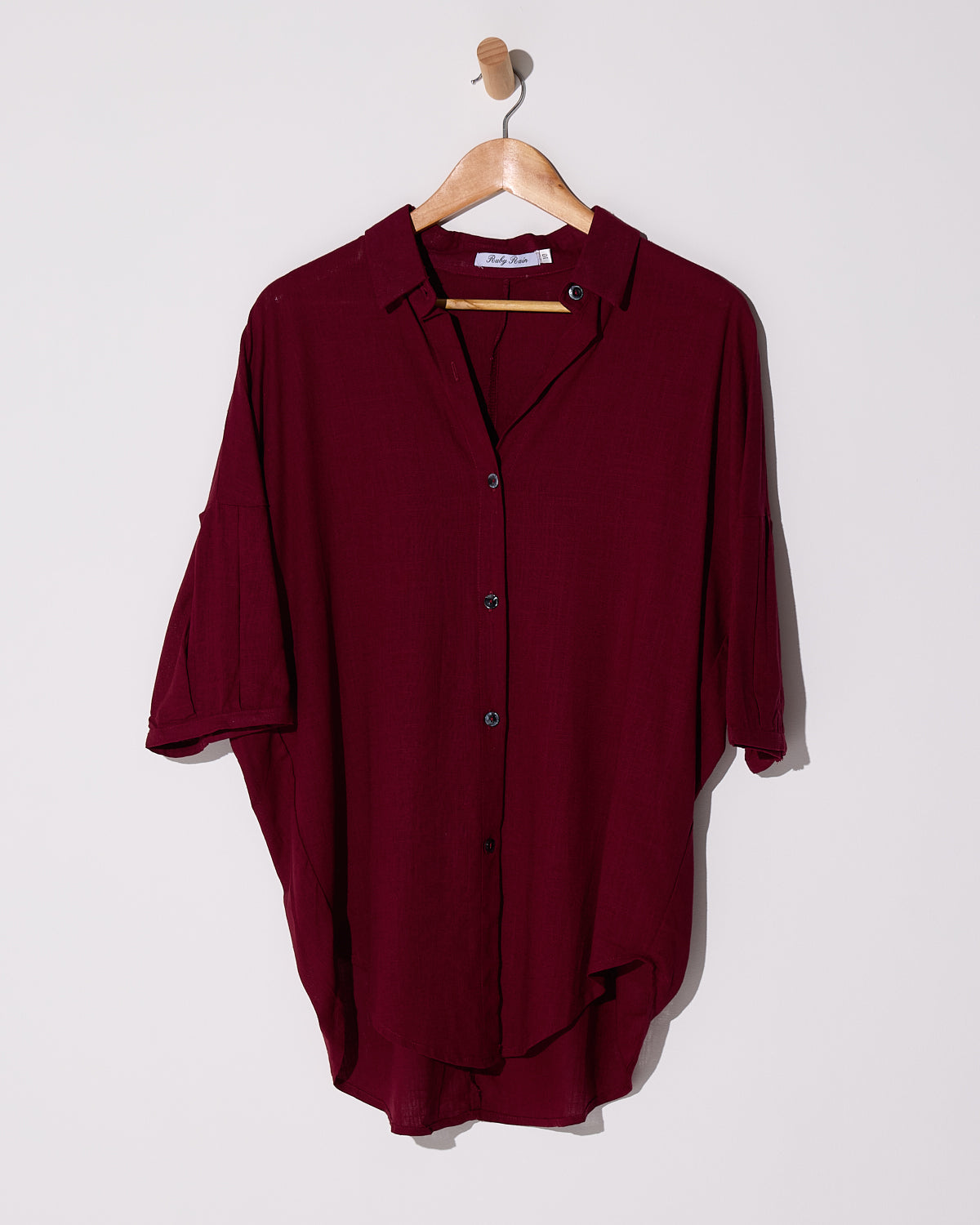 Elton Linen Shirt - Burgundy
