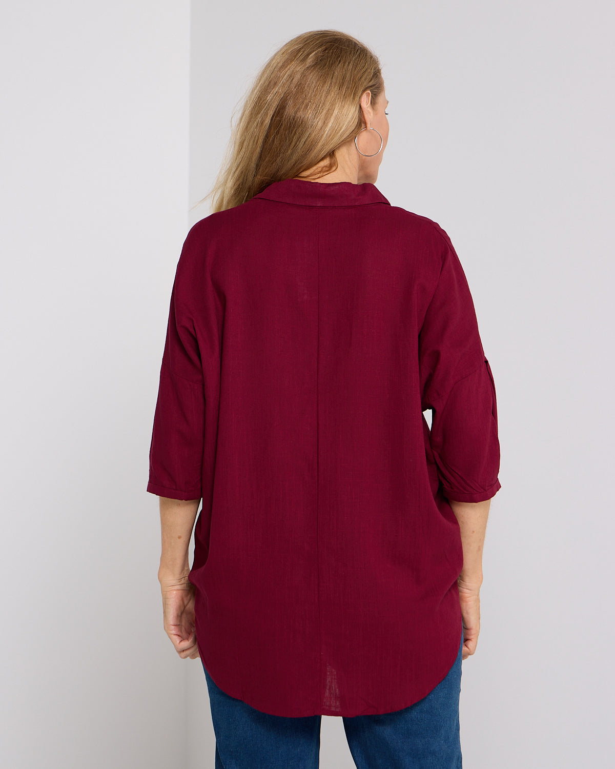 Elton Linen Shirt - Burgundy