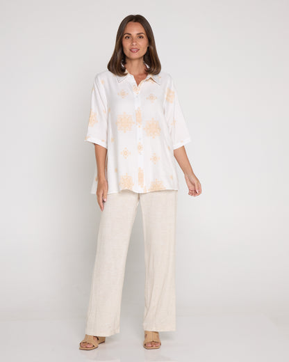 Vivian Linen Trousers - Beige