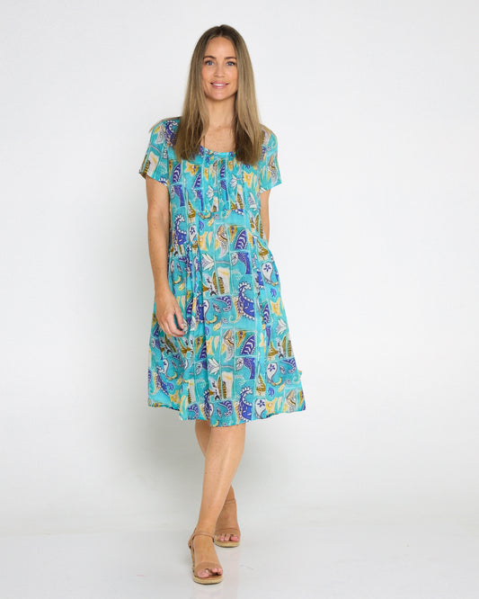 Emery Cotton Dress - Seaside Paisley