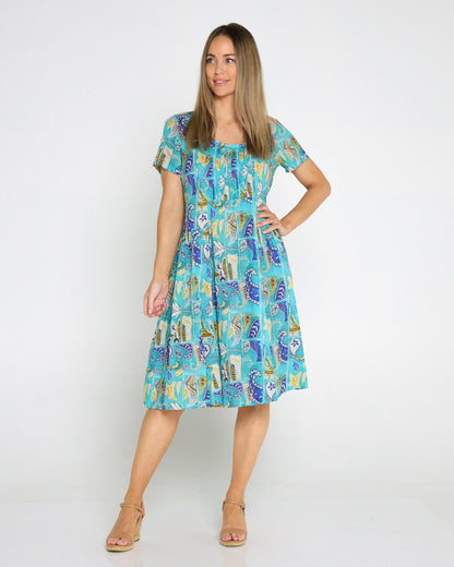 Emery Cotton Dress - Seaside Paisley
