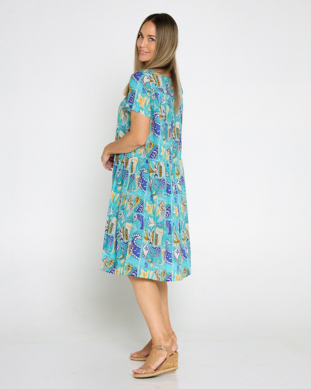 Emery Cotton Dress - Seaside Paisley