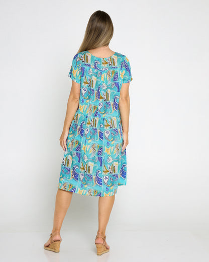 Emery Cotton Dress - Seaside Paisley