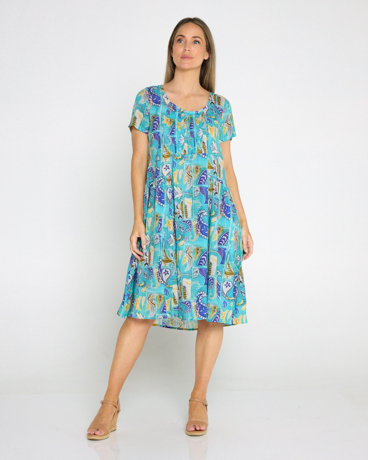 Emery Cotton Dress - Seaside Paisley